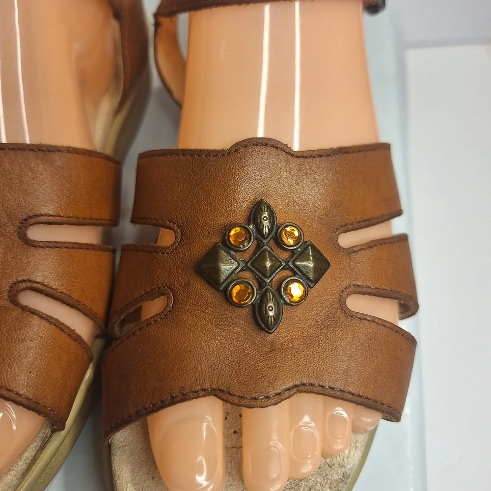SAS Helena Tripad Comfort Tan Leather Women's Sandals. Size 7 M